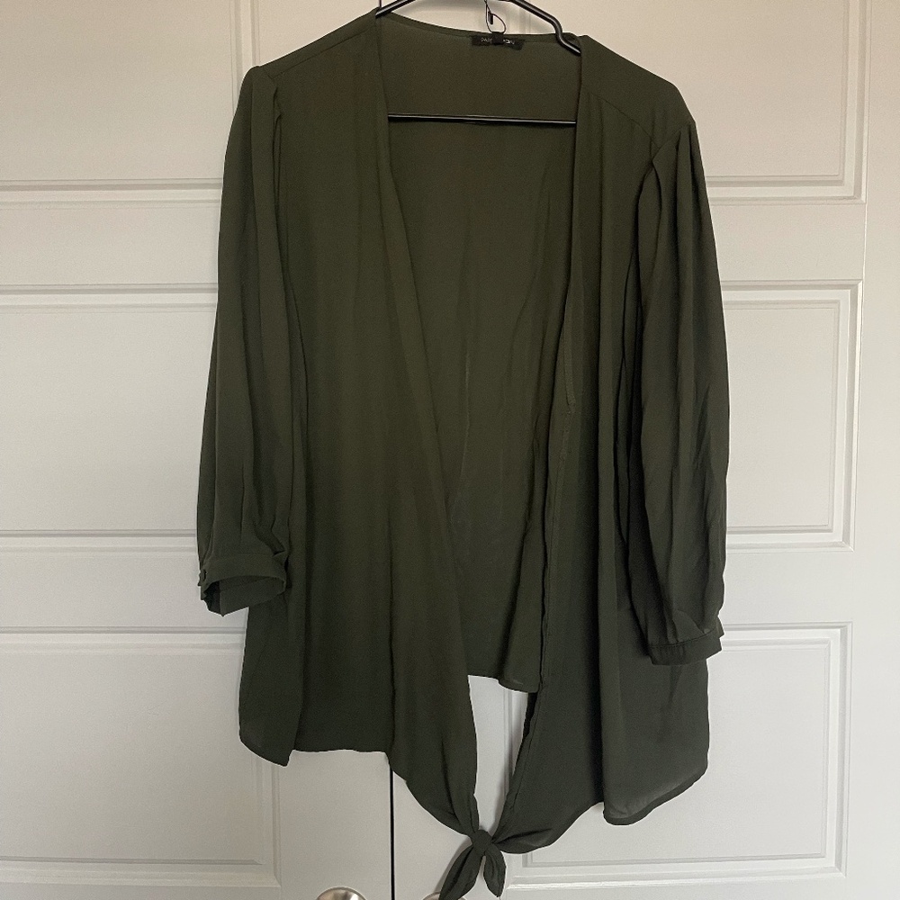 Papermoon sheer blouse green 3X